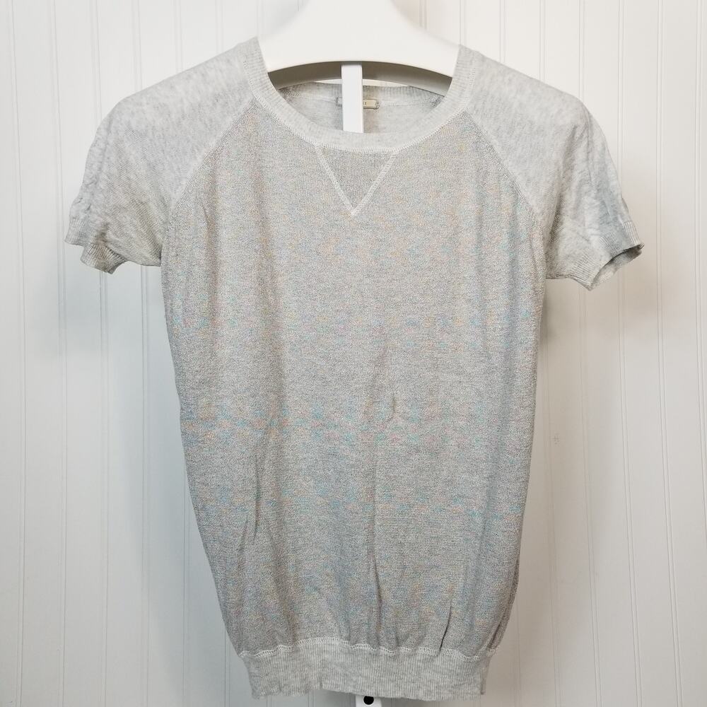 Pleione‎ Sparkle Knit Short Sleeve Sweater Large